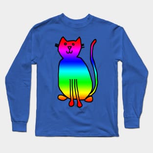 Bright Cat Rainbow Long Sleeve T-Shirt